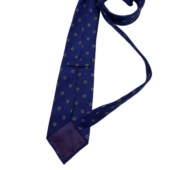 TURNBULL & ASSER Blue Geometric Silk LUXURY Tie HANDMADE ENGLAND - Picture 2 of 4